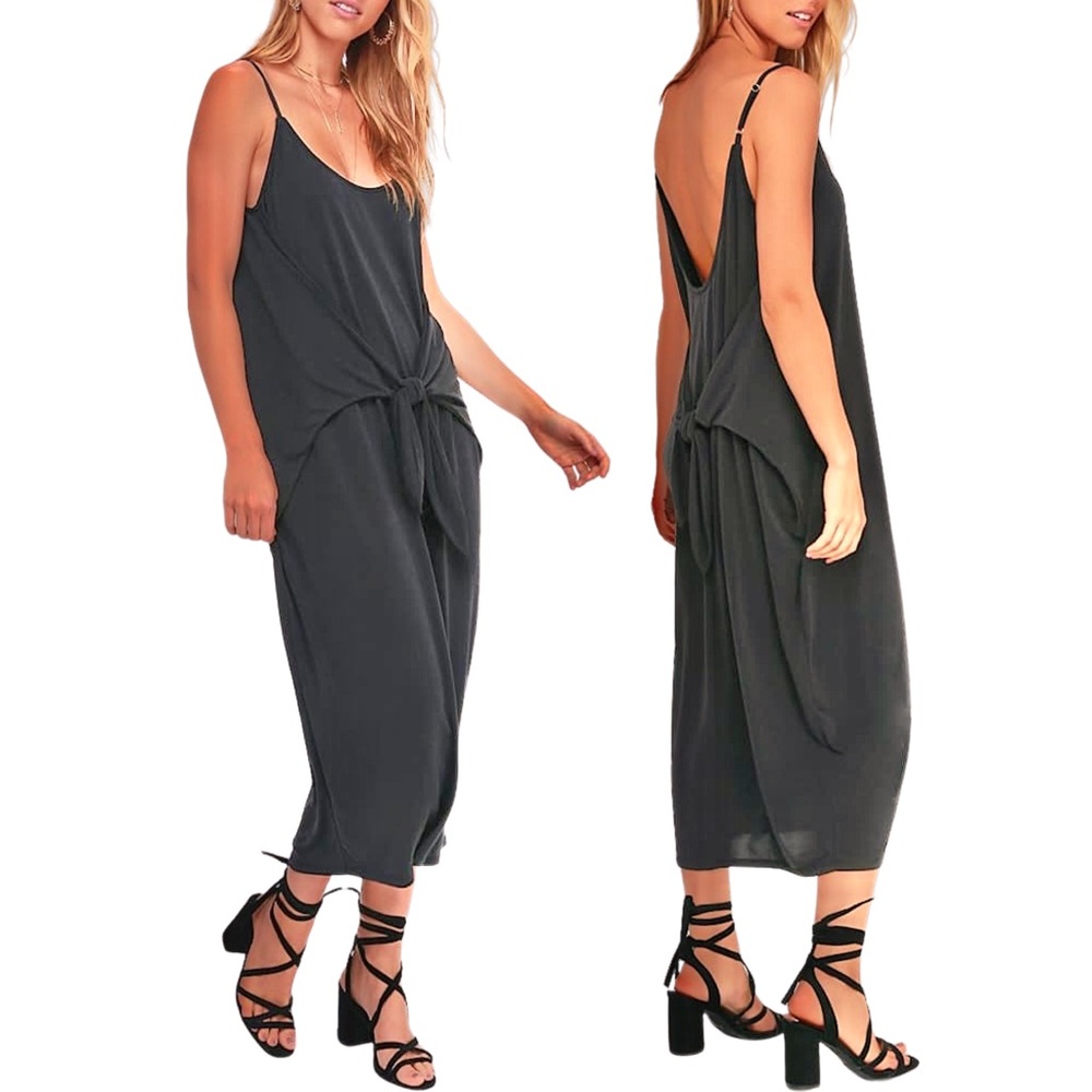 *NWT* FRANCESCA’S Black‎ Midi Tie Front CoverUp/Dress